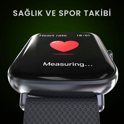 HiFuture FutureFit Zone 43mm IP68 Suya Dayanıklı Nabız Ölçer Akıllı Saat Gri - 8