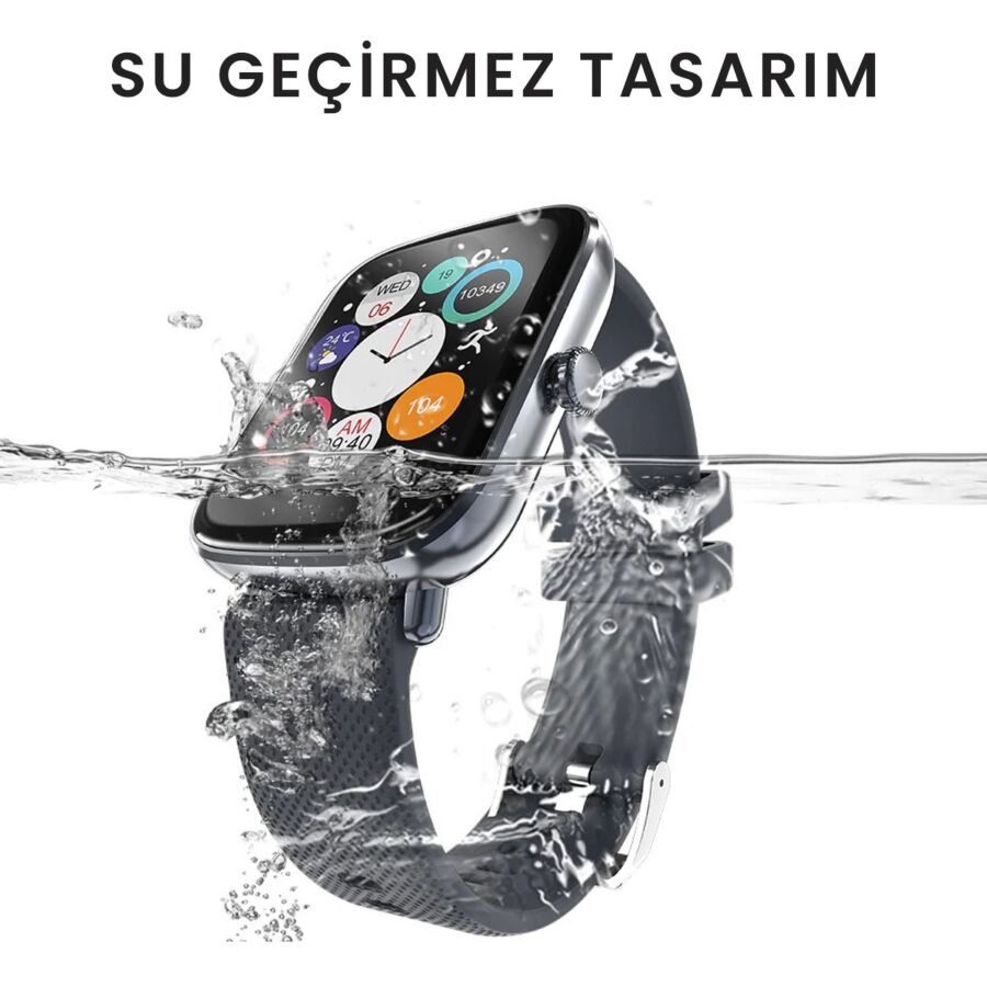 HiFuture FutureFit Zone 43mm IP68 Suya Dayanıklı Nabız Ölçer Akıllı Saat Gri - 4