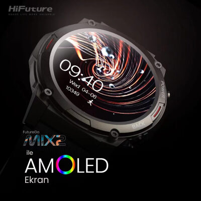 HiFuture FutureGo Mix2 36mm Amoled Ekran Sesli Arama Özellikli Akıllı Saat Gri - 11