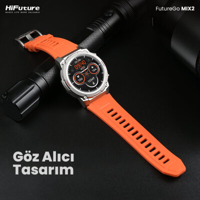 HiFuture FutureGo Mix2 36mm Amoled Ekran Sesli Arama Özellikli Akıllı Saat Turuncu - 8