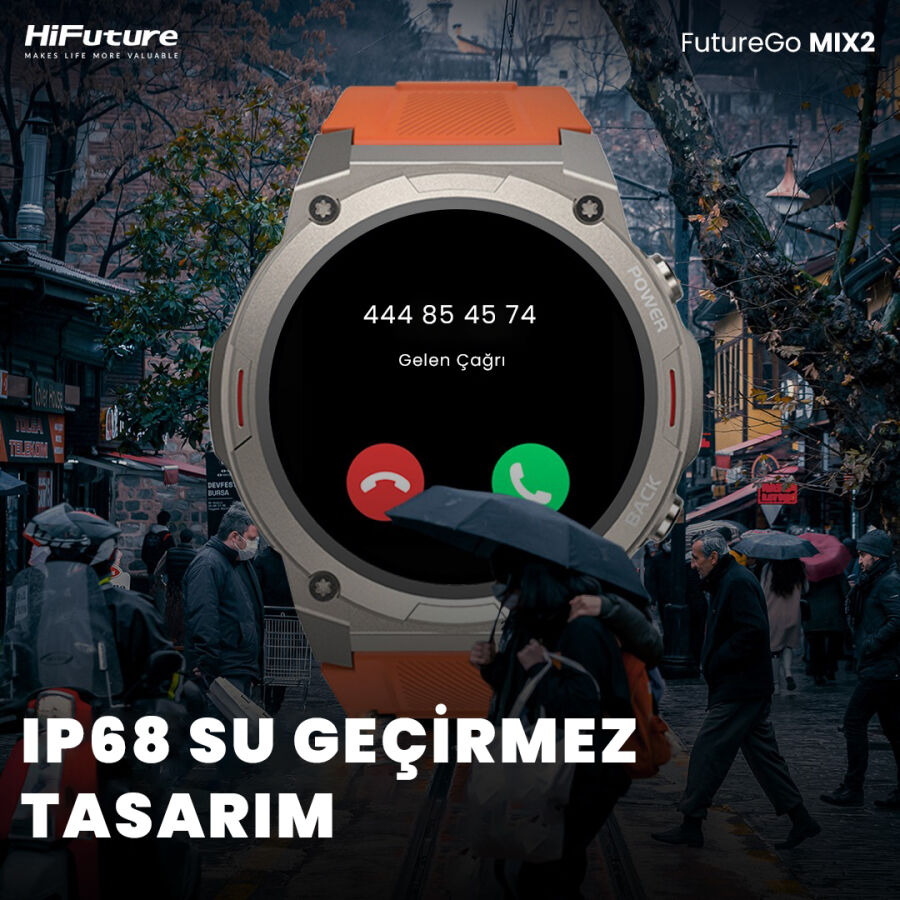 HiFuture FutureGo Mix2 36mm Amoled Ekran Sesli Arama Özellikli Akıllı Saat Turuncu - 10