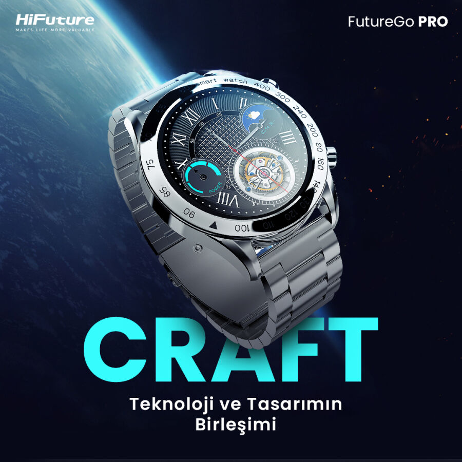 HiFuture FutureGo Pro 34mm IP68 Suya Dayanıklı Akıllı Saat Gri - 11
