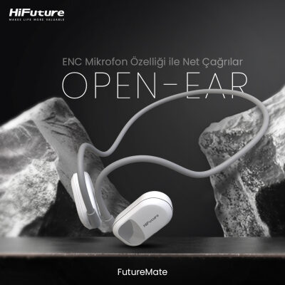 HiFuture FutureMate Bluetooth 5.3 Open-Ear Kablosuz ENC Kulaklık Siyah - 6