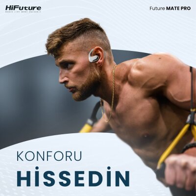 HiFuture FutureMate Pro Bluetooth 5.2 Kulaklık ENC Gürültü Engelleme IPX5 4 Mikrofonlu Siyah - 4