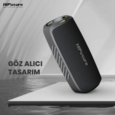 HiFuture Gravity RGB BT 5.3 45W IPX7 Taşınabilir Stereo Bluetooth Hoparlör Siyah - 7