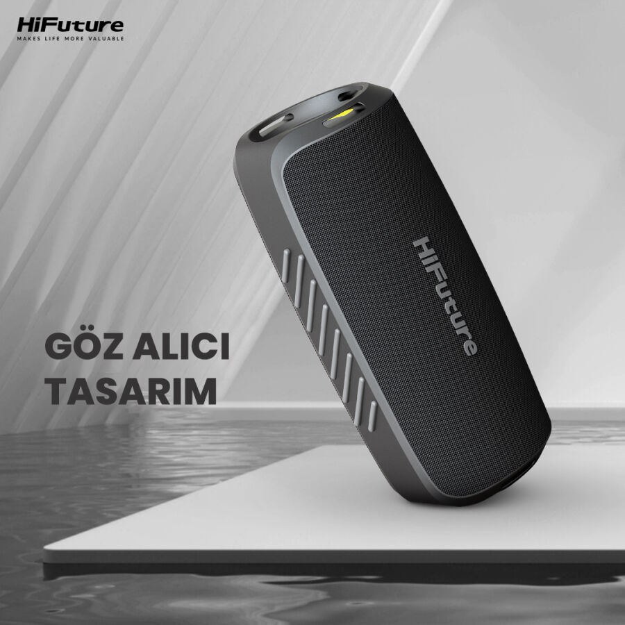 HiFuture Gravity RGB BT 5.3 45W IPX7 Taşınabilir Stereo Bluetooth Hoparlör Siyah - 7