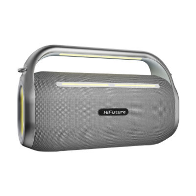 HiFuture MusicBox 100 Kablosuz Karaoke Hoparlör 70W Çift Mikrofon Bluetooth 5.0 Gümüş - 2