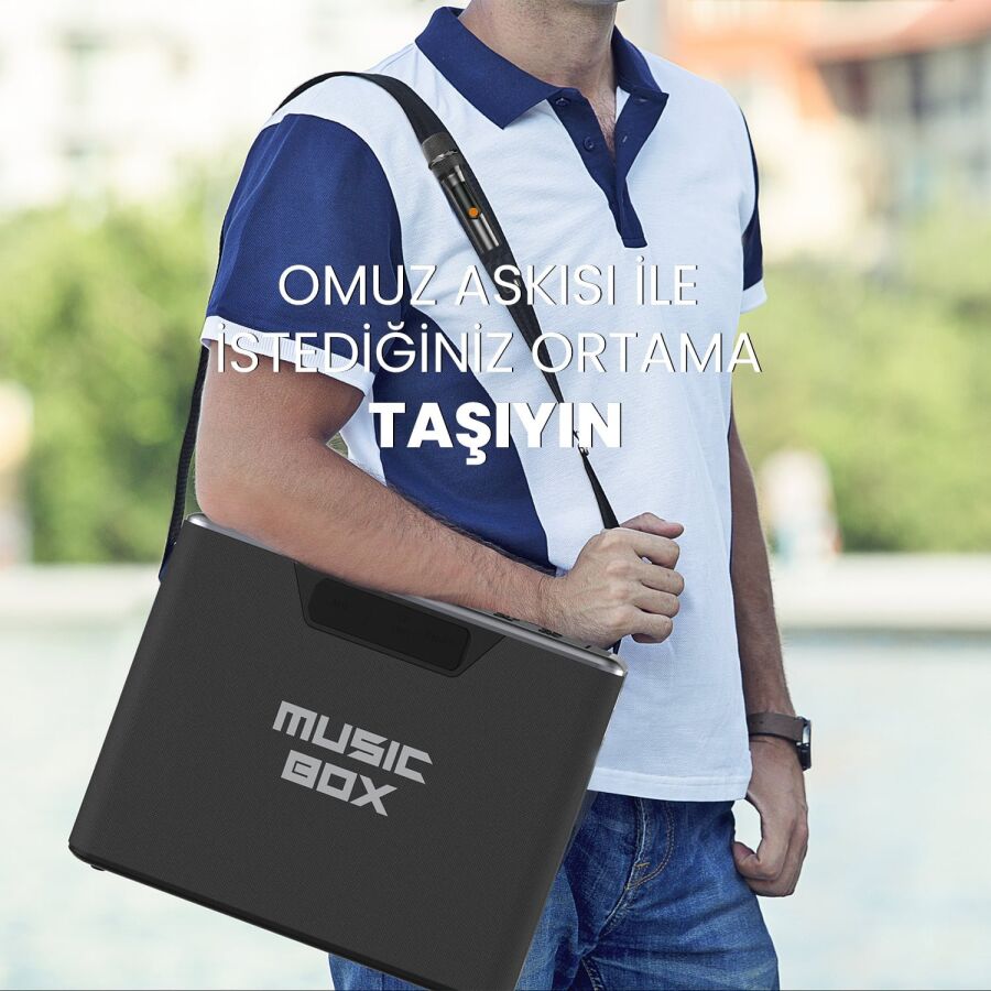 HiFuture MusicBox 2 Mikrofonlu TWS Karaoke Kablosuz 100W Hoparlör RGB Aydınlatmalı Siyah - 9