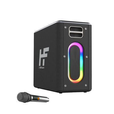 HiFuture MusicBox 2 Mikrofonlu TWS Karaoke Kablosuz 100W Hoparlör RGB Aydınlatmalı Siyah