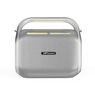 HiFuture MusicBox 200 Kablosuz Karaoke Hoparlör 100W Çift Mikrofon Bluetooth 5.0 Gümüş