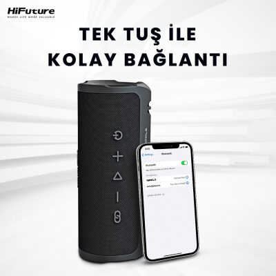 HiFuture Ripple BT 5.3 30W IPX7 Taşınabilir Stereo Bluetooth Hoparlör Kırmızı - 10