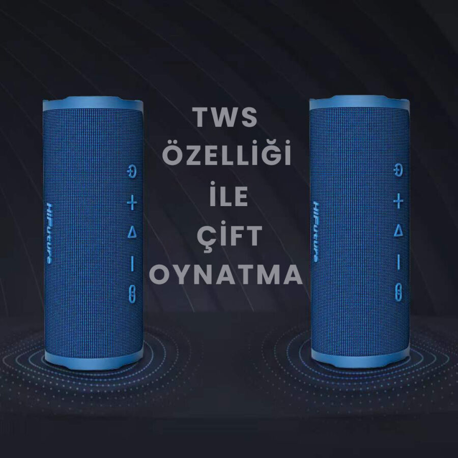 HiFuture Ripple BT 5.3 30W IPX7 Taşınabilir Stereo Bluetooth Hoparlör Kırmızı - 8