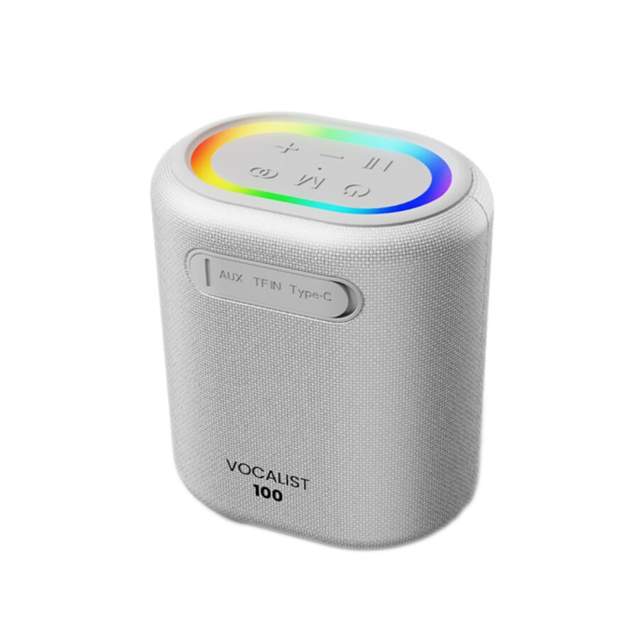 HiFuture Vocalist 100 Kablosuz Bluetooth 25W RGB Mikrofonlu TWS Taşınabilir Karaoke Sistemi Hoparlör Gümüş - 4