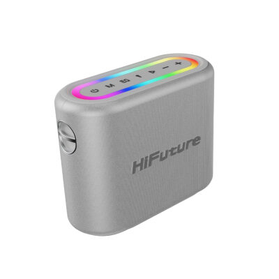 HiFuture Vocalist 200 Bluetooth 100W RGB Aydınlatmalı Taşınabilir Karaoke Sistemi Hoparlör Mikrofonlu Kablosuz Gümüş - 4