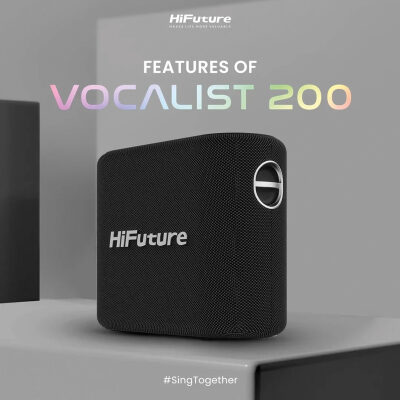HiFuture Vocalist 200 Bluetooth 100W RGB Aydınlatmalı Taşınabilir Karaoke Sistemi Hoparlör Mikrofonlu Kablosuz Gümüş - 8
