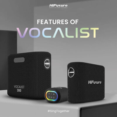 HiFuture Vocalist 200 Bluetooth 100W RGB Aydınlatmalı Taşınabilir Karaoke Sistemi Hoparlör Mikrofonlu Kablosuz Gümüş - 12