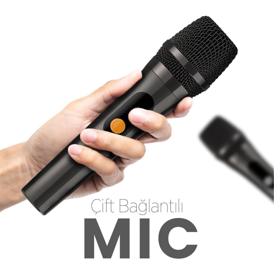 HiFuture Vocalist 200 Bluetooth 100W RGB Aydınlatmalı Taşınabilir Karaoke Sistemi Hoparlör Mikrofonlu Kablosuz Siyah - 2