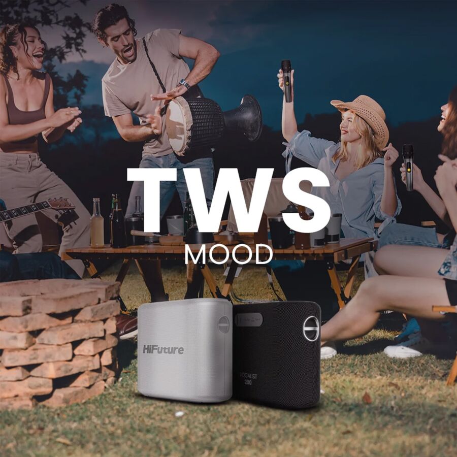 HiFuture Vocalist 200 Bluetooth 100W RGB Aydınlatmalı Taşınabilir Karaoke Sistemi Hoparlör Mikrofonlu Kablosuz Siyah - 4