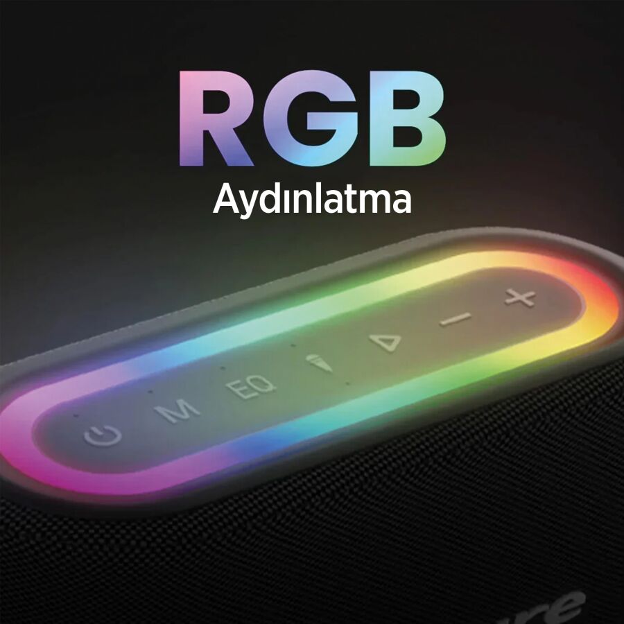 HiFuture Vocalist 200 Bluetooth 100W RGB Aydınlatmalı Taşınabilir Karaoke Sistemi Hoparlör Mikrofonlu Kablosuz Siyah - 11