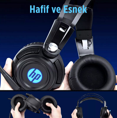 HP H200 Işıklı Mikrofonlu Kulak Üstü Gaming Kulaklık - 3