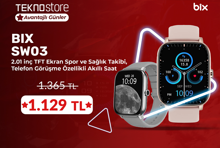 Bix SW03 2.01 inç TFT Geniş Ekran Bluetooth Telefon Görüşme IP67 Suya Dayanıklı Spor ve Sağlık Takip Özellikli iOS Android Uyumlu Akıllı Saat Siyah