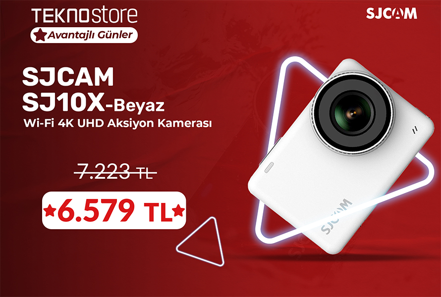SJCAM SJ10X Wi-Fi 4K UHD Aksiyon Kamerası Beyaz