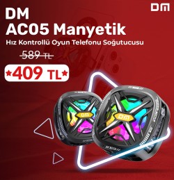 DM AC05 Manyetik Oyun Telefonu Soğutucusu Hız Kontrollü Radyatör Fanı Güçlü Soğutma