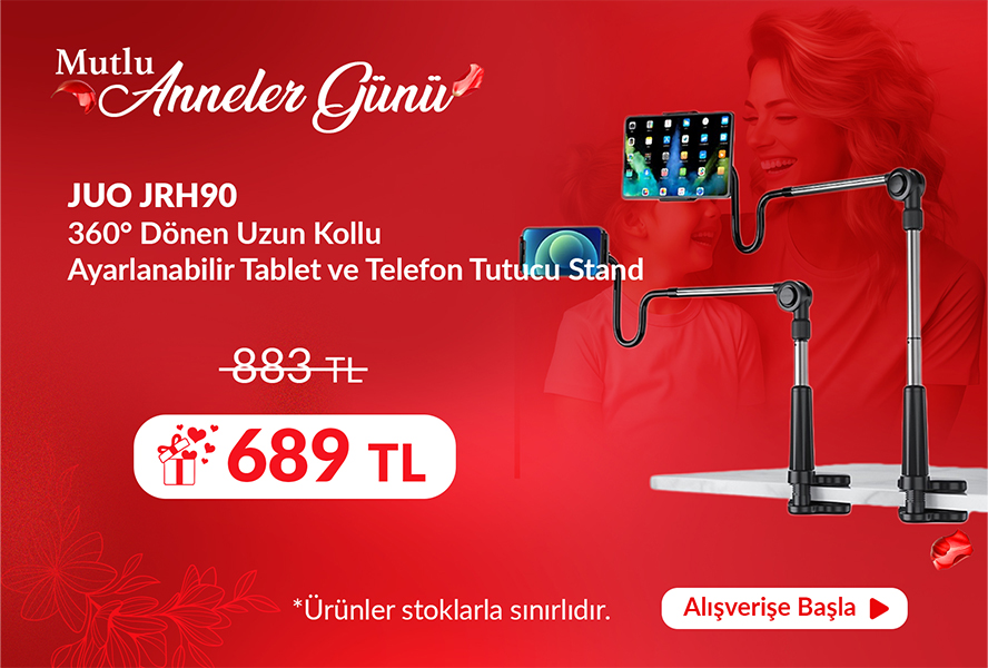Juo 360° Dönen Uzun Kollu Ayarlanabilir Tablet ve Telefon Tutucu Stand