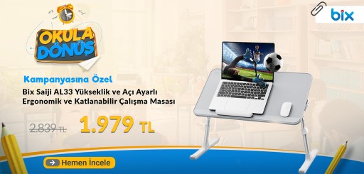 Bix Saiji AL33 Yükseklik ve Açı Ayarlı Laptop Standı Ergonomik ve Katlanabilir Çalışma Masası