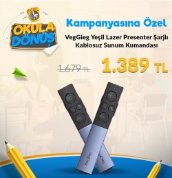 VegGieg Yeşil Lazer Presenter Şarjlı Kablosuz Sunum Kumandası