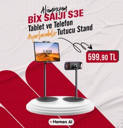 Bix Saiji S3E 360° Ayarlanabilir Tablet ve Telefon Tutucu Stand Siyah