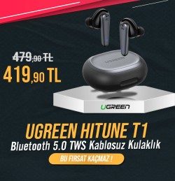 Ugreen Hi Tune T1 Bluetooth 5.0 TWS Kablosuz Kulakiçi Kulaklık Siyah