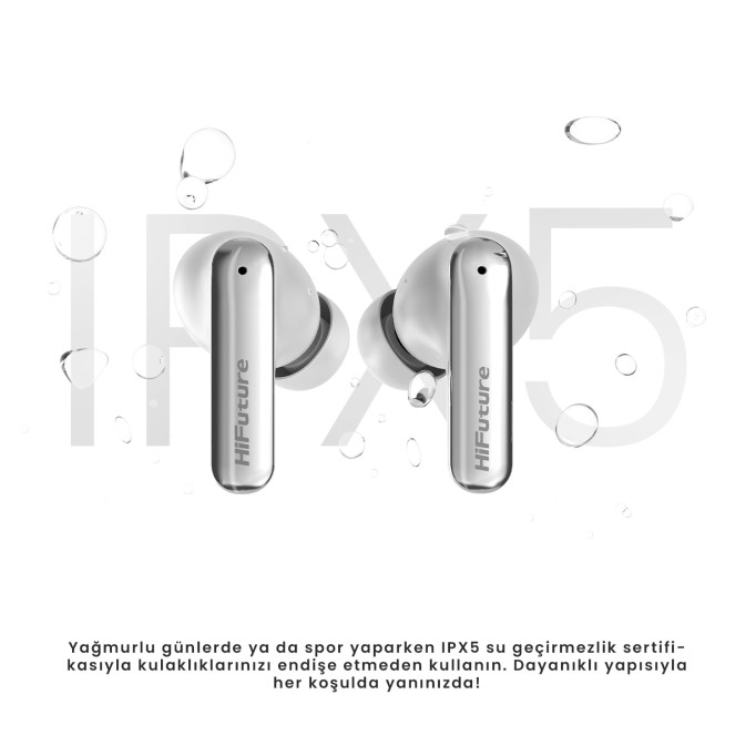 HiFuture SonicAIR Kablosuz Bluetooth 5.4 IPX5 Su Geçirmez ENC 4 Mikrofonlu TWS Kulak İçi Kulaklık Siyah
