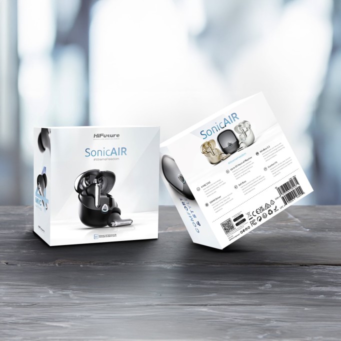 HiFuture SonicAIR Kablosuz Bluetooth 5.4 IPX5 Su Geçirmez ENC 4 Mikrofonlu TWS Kulak İçi Kulaklık Siyah