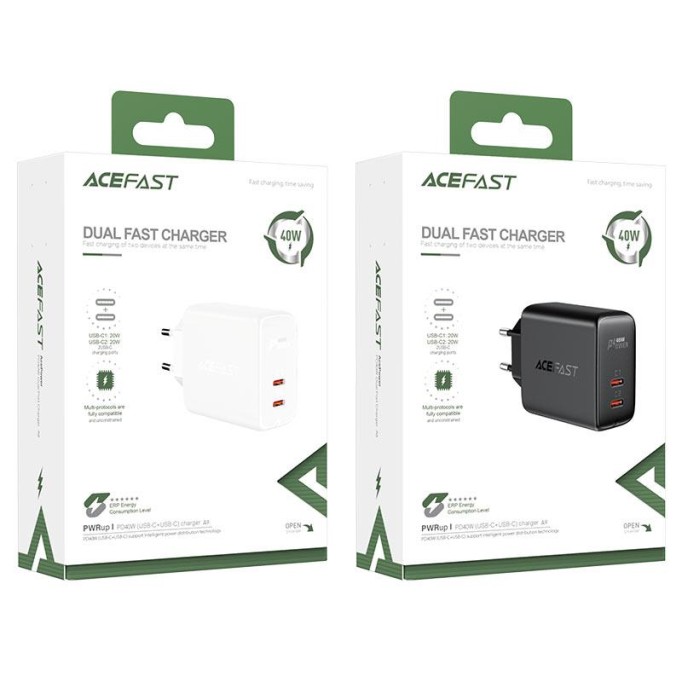 Acefast A9 40W PD 3.0 Type-C Çift Portlu Hızlı Şarj Cihazı