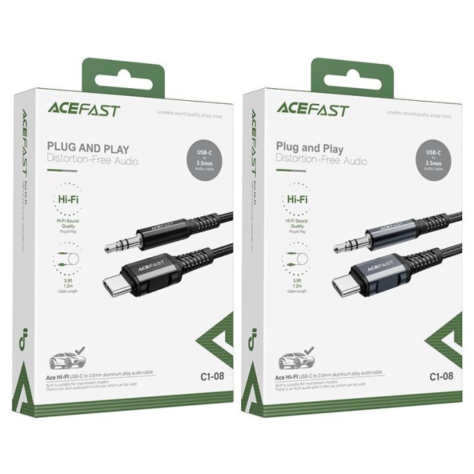 Acefast C1-08 Type-C to 3.5mm Aux Örgülü Ses Kablosu