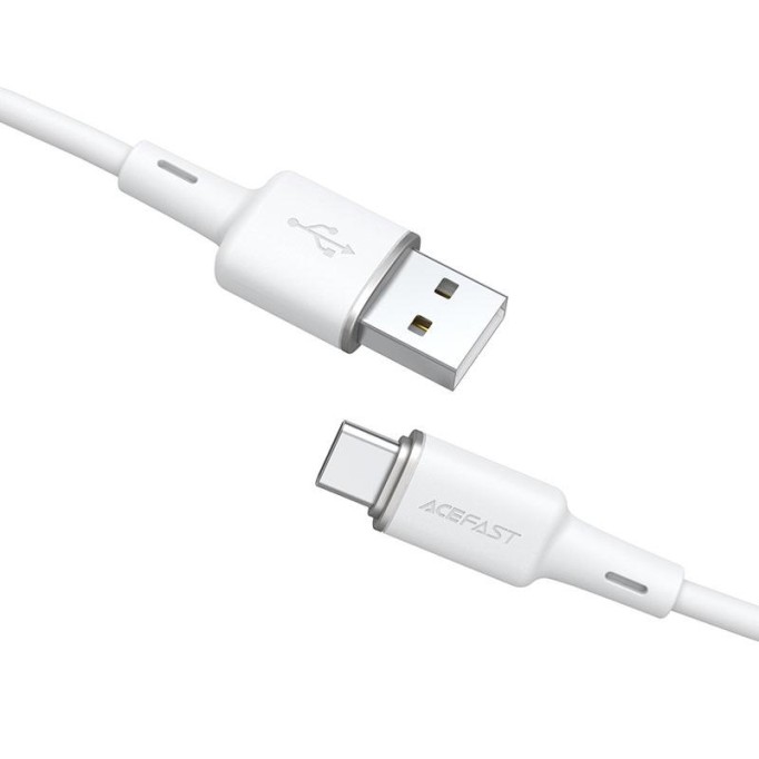 Acefast C2-04 USB Type-C 3A Hızlı Şarj ve Data Kablosu Beyaz
