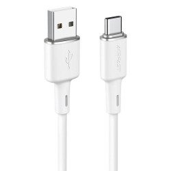 Beyaz Acefast C2-04 USB Type-C 3A Hızlı Şarj ve Data Kablosu Beyaz