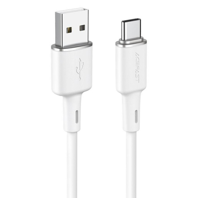 Acefast C2-04 USB Type-C 3A Hızlı Şarj ve Data Kablosu Beyaz