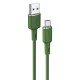 Acefast C2-04 USB Type-C 3A Hızlı Şarj ve Data Kablosu Yeşil