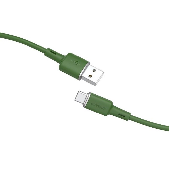 Acefast C2-04 USB Type-C 3A Hızlı Şarj ve Data Kablosu Yeşil