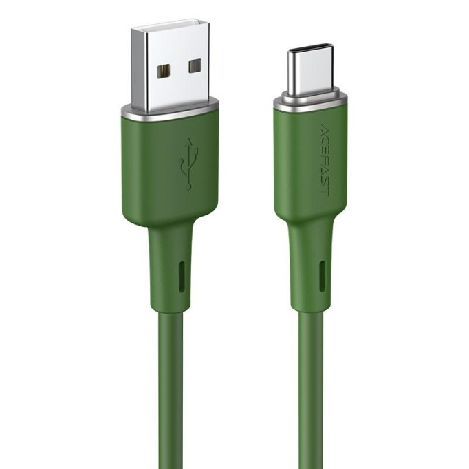 Acefast C2-04 USB Type-C 3A Hızlı Şarj ve Data Kablosu Yeşil