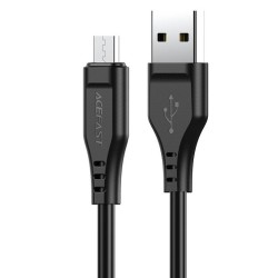 Siyah Acefast C3-09 Micro USB Şarj ve Data Kablosu Siyah