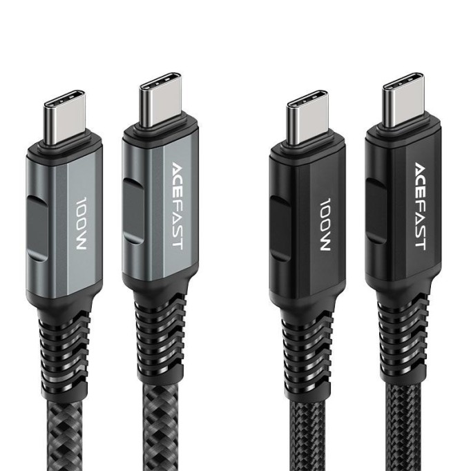 Acefast C4-03 PD Type-C to Type-C 100W 5A Hızlı Şarj ve Data Kablosu Gri