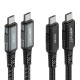 Acefast C4-03 PD Type-C to Type-C 100W 5A Hızlı Şarj ve Data Kablosu Gri