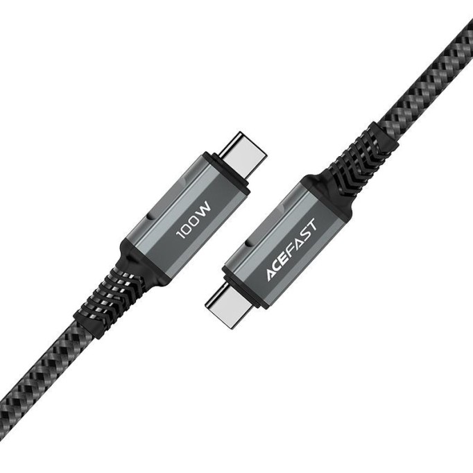 Acefast C4-03 PD Type-C to Type-C 100W 5A Hızlı Şarj ve Data Kablosu Gri