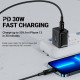 Acefast C6-01 30W 3A Type C to Lightning MFI LED Ekranlı Hızlı Şarj Kablosu Siyah