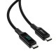 Acefast C6-03 100W 5A PD Type-C to Type-C Led Ekranlı Hızlı Şarj Kablosu Siyah