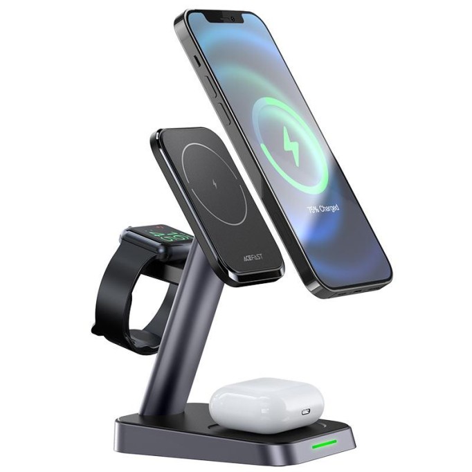 Acefast E3 3’ü 1 Arada Apple Watch, Airpods, iPhone Magsafe Kablosuz Masaüstü Şarj Standı Acefast E3 3’ü 1 Arada Apple Watch, Airpods, iPhone Magsafe Kablosuz Masaüstü Şarj Standı