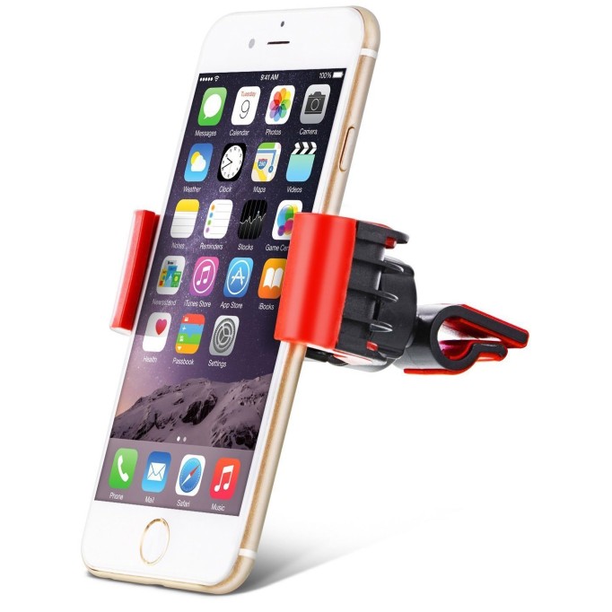 Akrobat Araç Havalandırma Izgarası İçin 360° Telefon Tutucu Kırmızı
